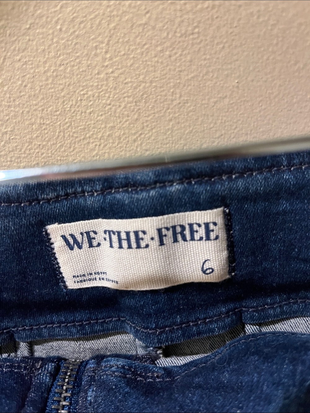 We The Free Dark Indigo Denim Front-Zip Mini Skirt - Picture 2 of 4